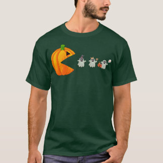 Funny Halloween Pumpkin Eating Ghost, Gamer Men Wo T-Shirt