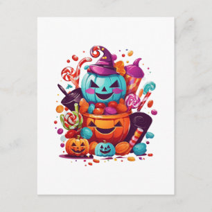 funny halloween pumpkin enclosure card