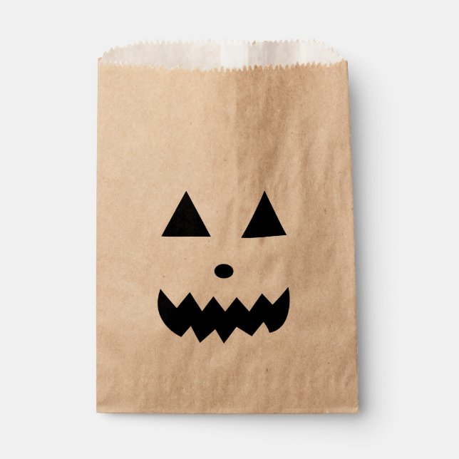 Funny Halloween Pumpkin Face Favour Bag (Front)