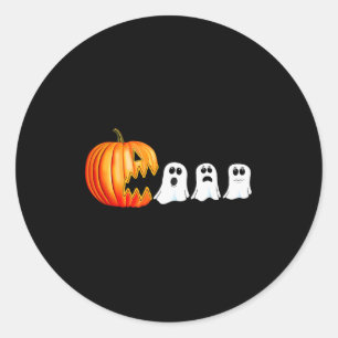 Funny Halloween Pumpkin Ghosts Jack O Lantern  Classic Round Sticker
