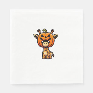 Funny Halloween Pumpkin Giraffe Autumn Helmet Hat Napkin