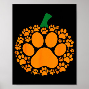 Funny Halloween Pumpkin Paw Print Dog Lover Cat