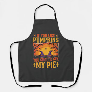 Funny Halloween Pumpkin Pie Witch Design_1 Apron