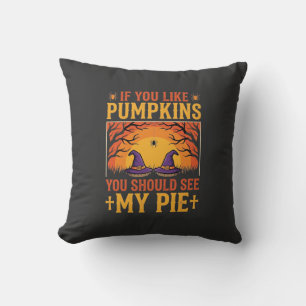 Funny Halloween Pumpkin Pie Witch Design_1 Cushion