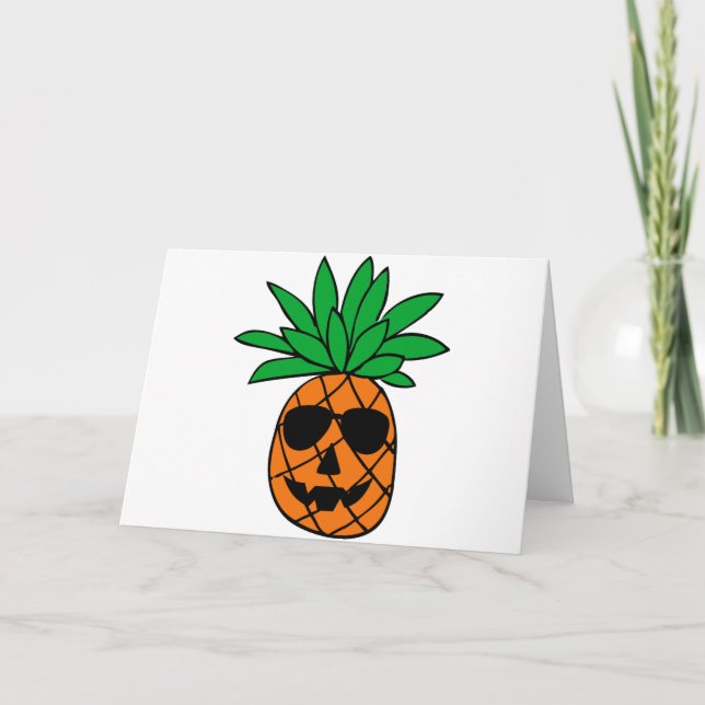 Funny Halloween Pumpkin Pineapple Character Card (Front)