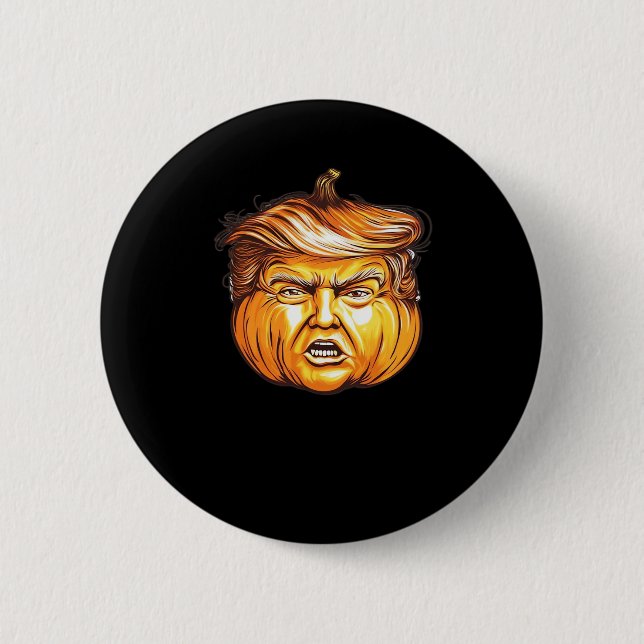 Funny Halloween Pumpkin Political Parody Donald Tr 6 Cm Round Badge (Front)