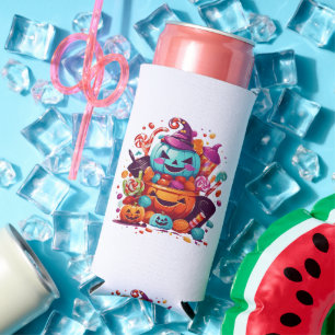 funny halloween pumpkin seltzer can cooler