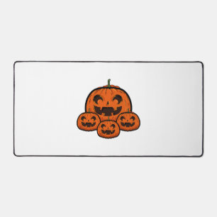 Funny Halloween Pumpkin, Spooky Halloween Desk Mat