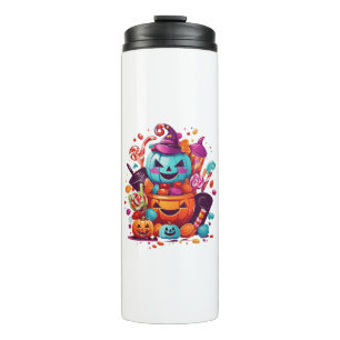 funny halloween pumpkin thermal tumbler