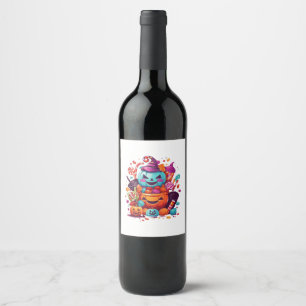 funny halloween pumpkin wine label