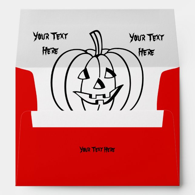 Funny Halloween pumpkin with cut out face Envelopes (Back (Bottom))