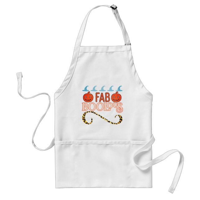 Funny, Halloween Pumpkins, Fab BooLous Leopard Standard Apron (Front)