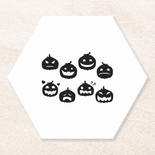 Funny Halloween Pumpkins Halloween Party Halloween Paper Coaster (Front)
