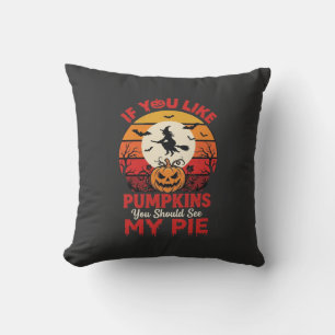 Funny Halloween Pumpkins Pie Design_1 Cushion