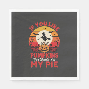 Funny Halloween Pumpkins Pie Design_1 Napkin