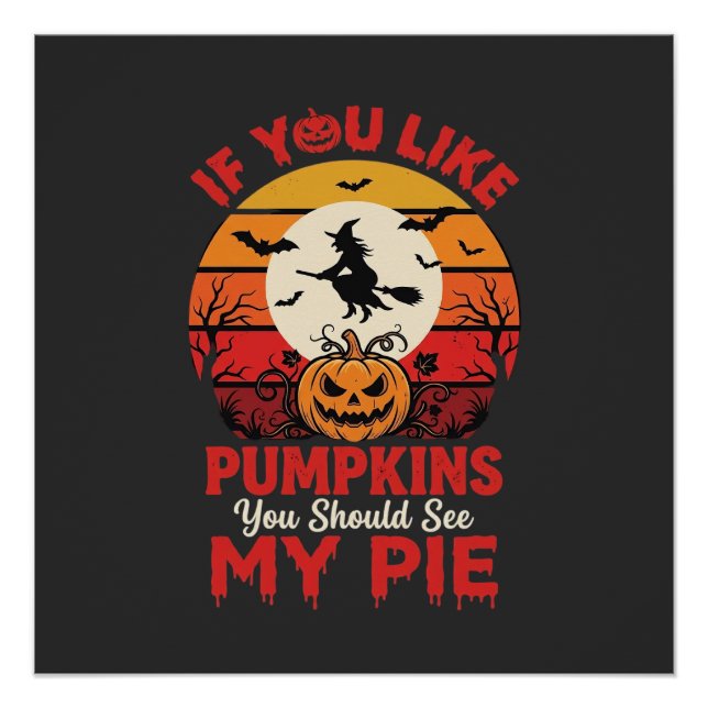 Funny Halloween Pumpkins Pie Design_1 Poster (Front)