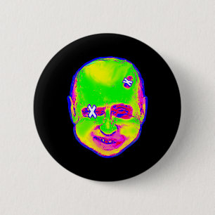 Funny Halloween Putin Clown 1980s Retro Art Ukrain 6 Cm Round Badge