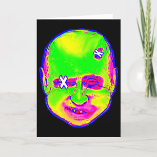 Funny Halloween Putin Clown 1980s Retro Art Ukrain Card