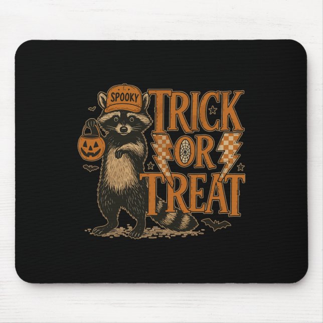 Funny Halloween Racoon Costume Meme Trick Or Fera Mouse Pad (Front)
