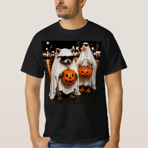Funny Halloween Racoon Goose Ghost Costume T-Shirt