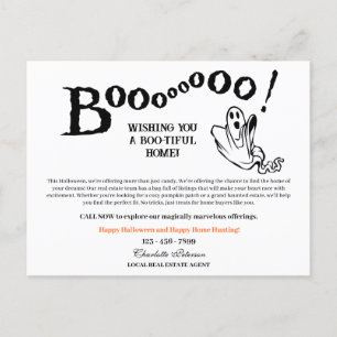 Funny Halloween Real Estate Holiday Postcard