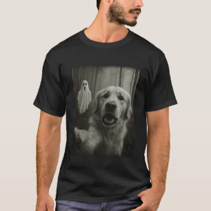 Funny Halloween Retriever Dog Selfie with Spooky G T-Shirt