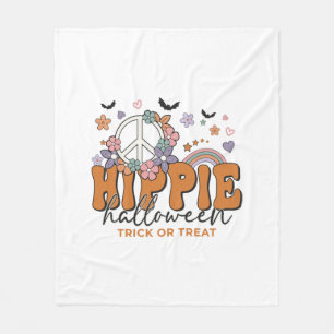 Funny Halloween saying Hippie Halloween Fleece Blanket