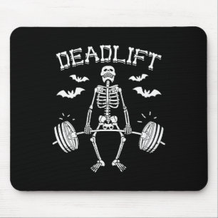 Funny Halloween Saying Skeleton Barbell Gym Workou Mouse Pad