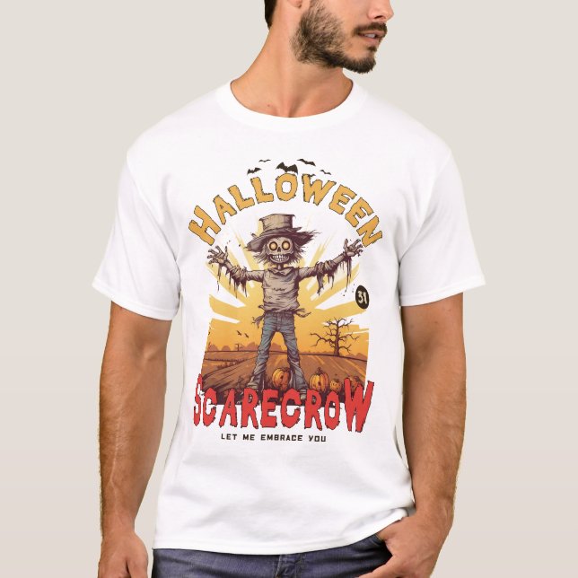 Funny Halloween Scarecrow T-Shirt (Front)