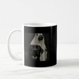 Funny Halloween Selfie Black Lab With Spooky T-Rex Coffee Mug