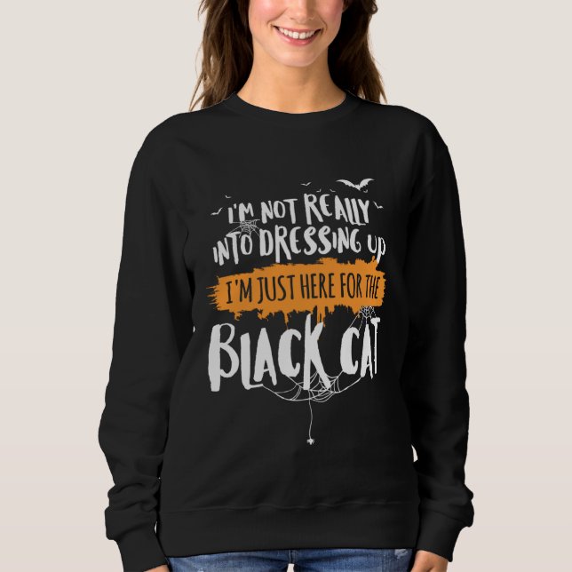Funny Halloween Shirt Here for Black Cat (Front)