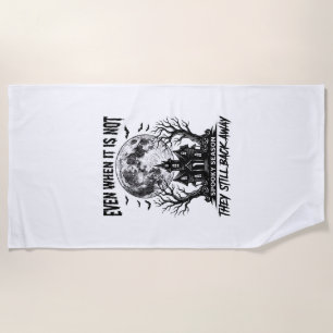 Funny Halloween Shirt Spooky Season Run Away Desig Beach Towel