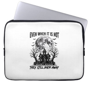 Funny Halloween Shirt Spooky Season Run Away Desig Laptop Sleeve