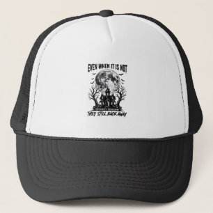 Funny Halloween Shirt Spooky Season Run Away Desig Trucker Hat