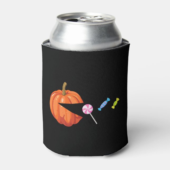 Funny Halloween Shirts For Women Kids Men Pumpkin Can Cooler (Can Front)