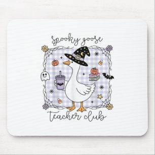Funny Halloween Silly Goose Witch Spooky Goose Tea Mouse Pad