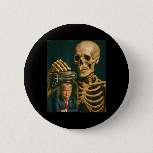 Funny Halloween Skeleton 6 Cm Round Badge (Front)
