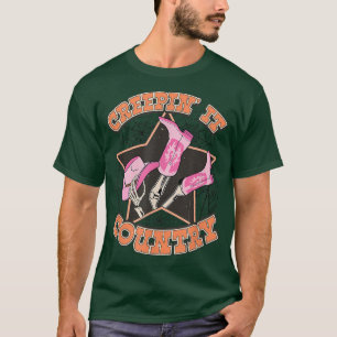 Funny Halloween Skeleton Country Music Western Cow T-Shirt