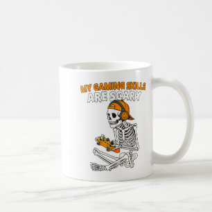Funny Halloween Skeleton Gamer Video Gaming Skills Coffee Mug