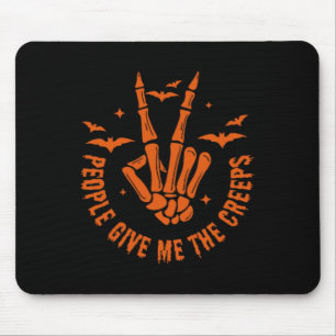 Funny Halloween Skeleton Hand Fall People Give Me Mouse Pad