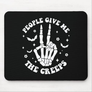 Funny Halloween Skeleton Hand People Give Me The C Mouse Pad