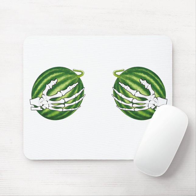 Funny Halloween Skeleton Hands Holding Melons Mouse Pad (With Mouse)