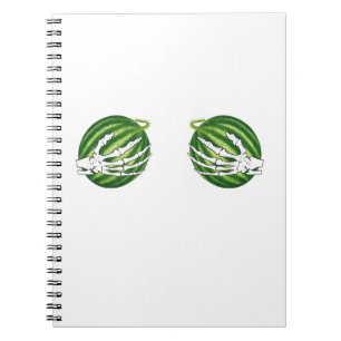 Funny Halloween Skeleton Hands Holding Melons Notebook