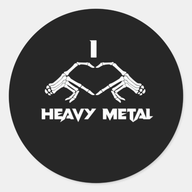 Funny Halloween Skeleton Heart Hands Classic Round Sticker (Front)