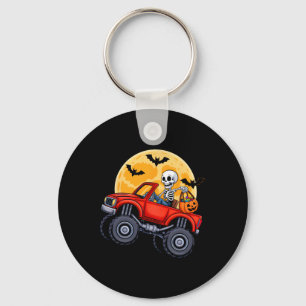 Funny Halloween Skeleton Monster Truck Kids Boys T Key Ring