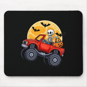 Funny Halloween Skeleton Monster Truck Kids Boys T Mouse Pad