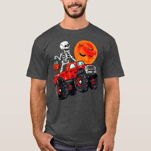 Funny Halloween Skeleton Monster-Truck Kids Boys T T-Shirt