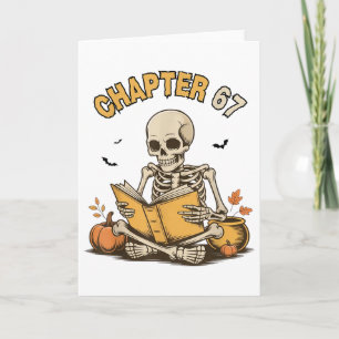 Funny Halloween Skeleton Reading Book 67 Memes _1 Card