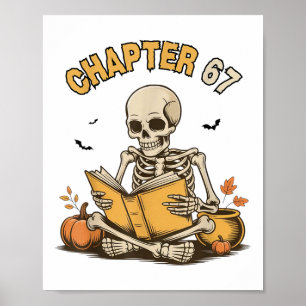 Funny Halloween Skeleton Reading Book 67 Memes _1 Poster