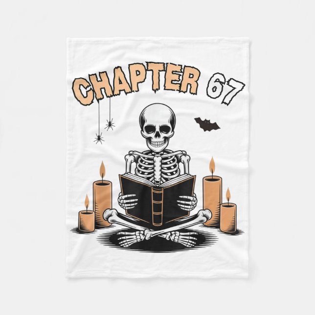 Funny Halloween Skeleton Reading Book 67 Memes _2  Fleece Blanket (Front)